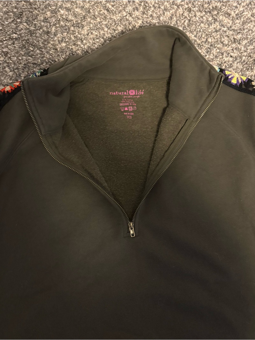 Natural Life Lyvie Trim Sweatshirt in Olive - Picture 9 of 9